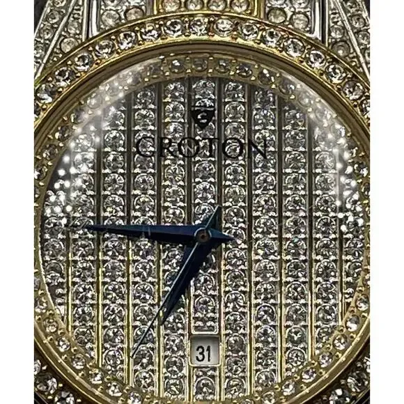 Mens Croton Balliamo 520 Swarovski Crystal Bling Watch Guaranteed Authentic